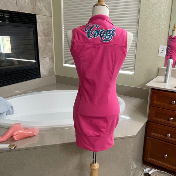 COOGI WOMANS DRESS Sz medium pink retro sleeveless‎ - Picture 2 of 10